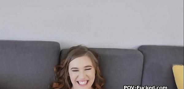  POV fucking chubby teen amateur on her first casting